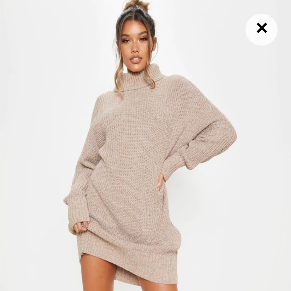 Knit turtleneck sweater dress
